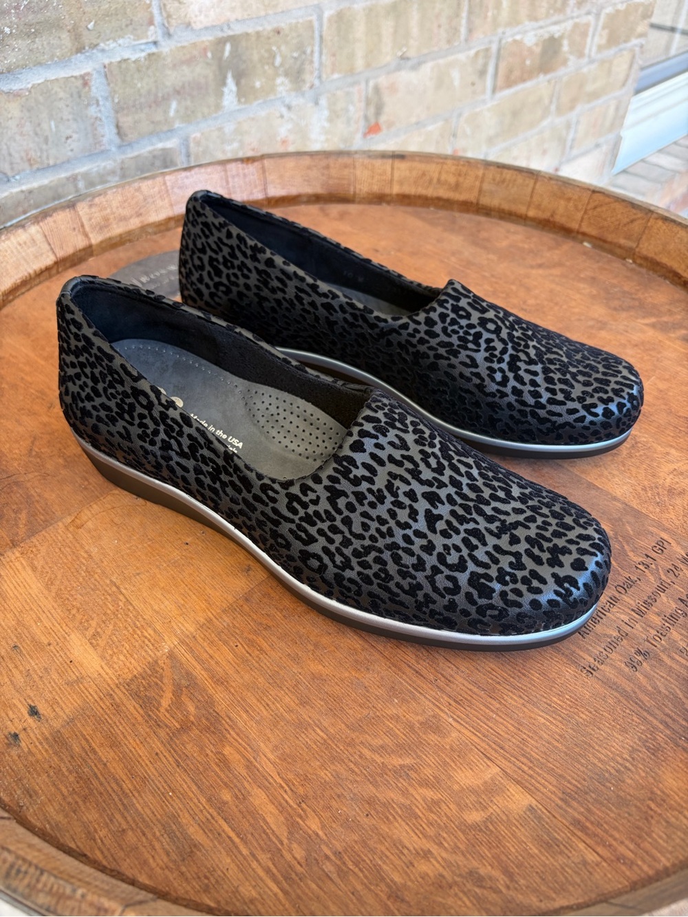 SAS Bliss Slip-On Women's Wedge, Black Leopard Print, 10W